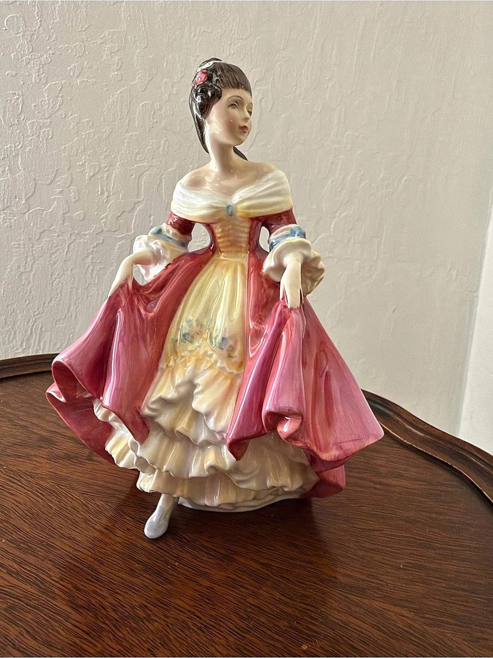 Royal Doulton Southern Belle Porcelain Figurine Pink & Yellow